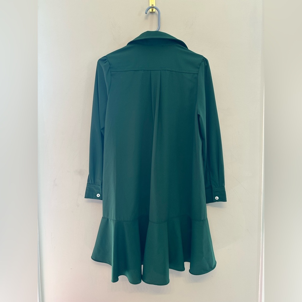 Tuckernuck Button Front Collared Green Mini Dress… - image 7